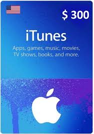 Itunes gift card 300$